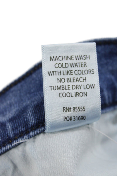 Pistola Womens Straight Mid Rise Blue Cotton Jeans Size 25