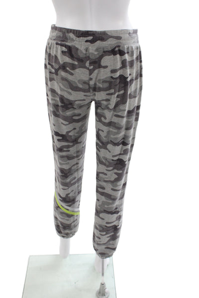 PJ Salvage Women Camo Jogger Pants Gray Drawstring Size XS
