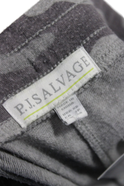 PJ Salvage Women Camo Jogger Pants Gray Drawstring Size XS