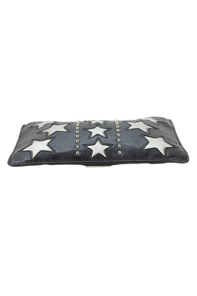 Rebecca Minkoff Womens Leather Studded Zip Up Pouch Bag Black
