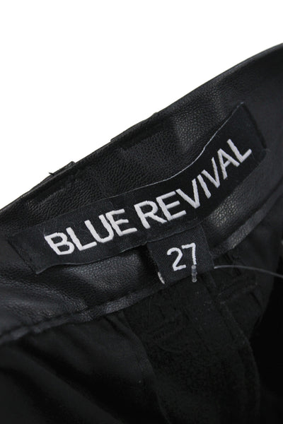Blue Revival Womens Cropped Biker Black Pants Size 27