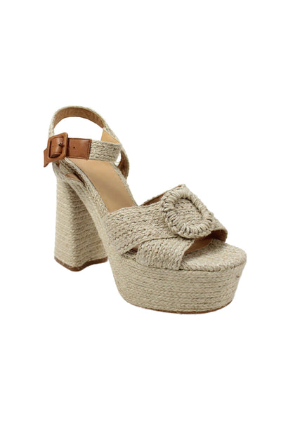 Castaner Womens Platform Ankle Strap Sandals Beige Size 39 9