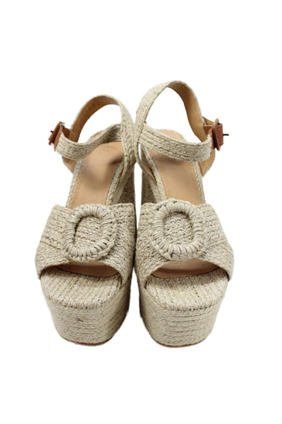 Castaner Womens Platform Ankle Strap Sandals Beige Size 39 9