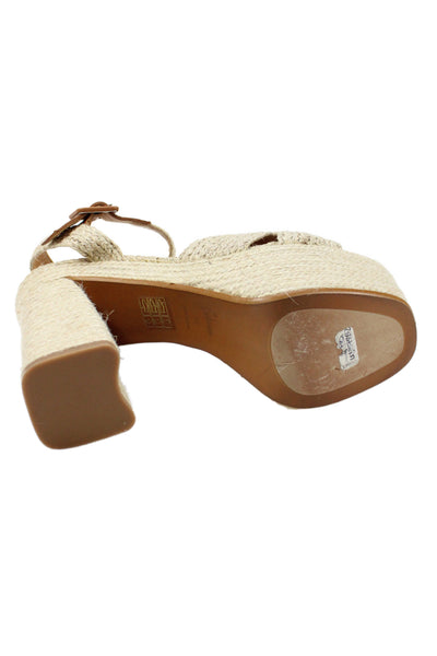Castaner Womens Platform Ankle Strap Sandals Beige Size 39 9