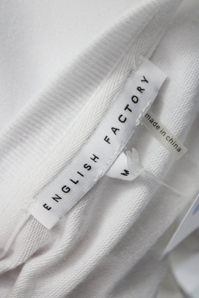 English Factory Womens T-Shirt Dress White Short Sleeve Crew Neck Size M