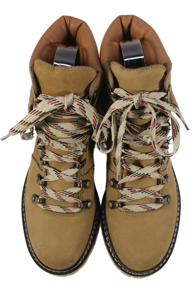 See by Chloe Womens Lace Up Back Logo Suede Leather Boots Brown Size 37