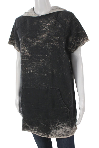 Cotton Citizen Womens Black Tie Dye Tee Dress Crew Neck Short Sleeve Size XS
