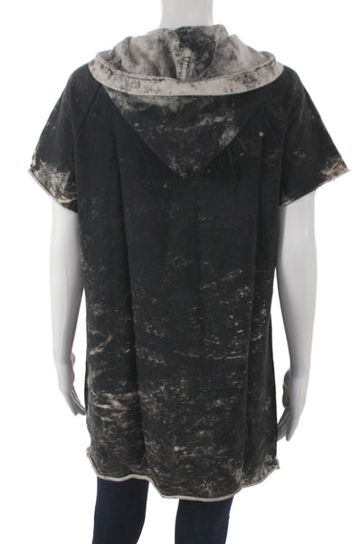 Cotton Citizen Womens Black Tie Dye Tee Dress Crew Neck Short Sleeve Size XS