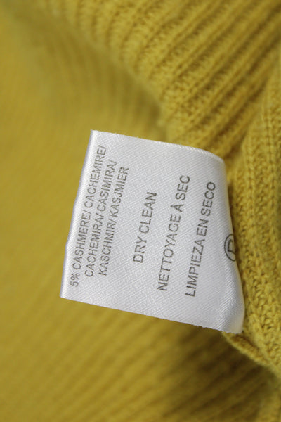 Velvet by Graham & Spencer Women Yellow V-Neck Long Sleeve Wool Cardigan Size S