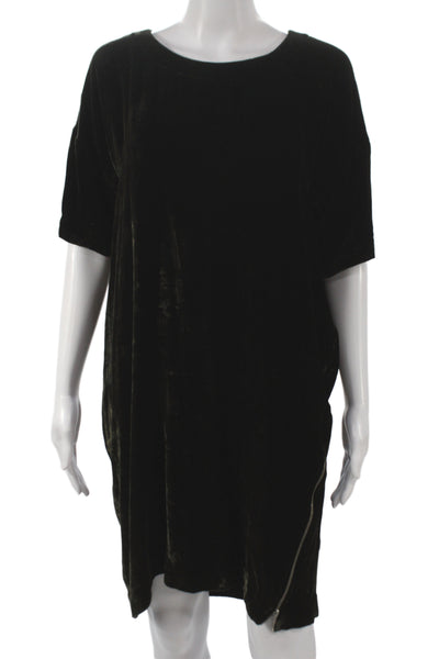Isabel Marant Etoile Women Shift Dress Green Short Sleeve Round Neck Size 0