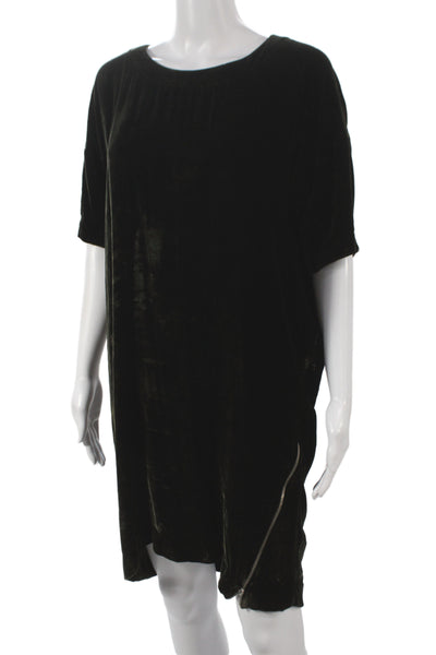 Isabel Marant Etoile Women Shift Dress Green Short Sleeve Round Neck Size 0