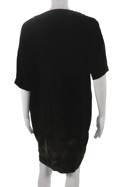 Isabel Marant Etoile Women Shift Dress Green Short Sleeve Round Neck Size 0