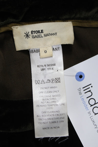 Isabel Marant Etoile Women Shift Dress Green Short Sleeve Round Neck Size 0