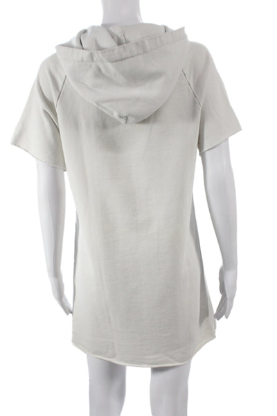 Cotton Citizen Women Beige Sweater Dress Crew Neck Short Sleeve Size XS