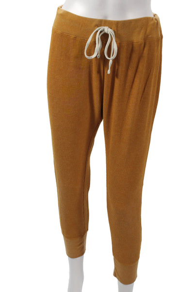 WSLY Women Jogger Pants Yellow Drawstring Recycled Polyester Size L