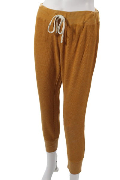 WSLY Women Jogger Pants Yellow Drawstring Recycled Polyester Size L