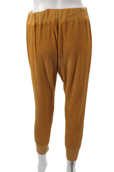 WSLY Women Jogger Pants Yellow Drawstring Recycled Polyester Size L