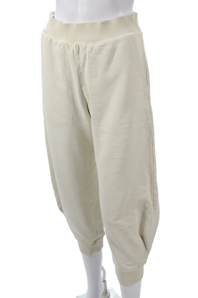 Tibi Womens Ivory Cotton Pull On Solid Sweatpants Athleisure Size S