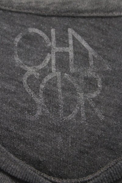 Chaser Women Gray Cotton Jersey Tank Crew Neck Heart Size M