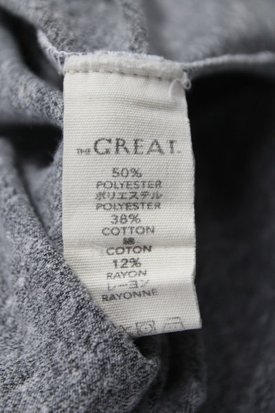 The Great Womens Jersey Polka Dot Crew Neck Short Sleeve Gray T-Shirt Size 0