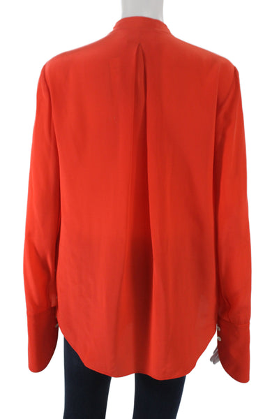 3.1 Phillip Lim Womens Silk High Neck Long Sleeve Basic Blouse Orange Size 2