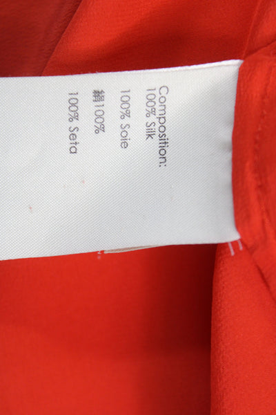 3.1 Phillip Lim Womens Silk High Neck Long Sleeve Basic Blouse Orange Size 2