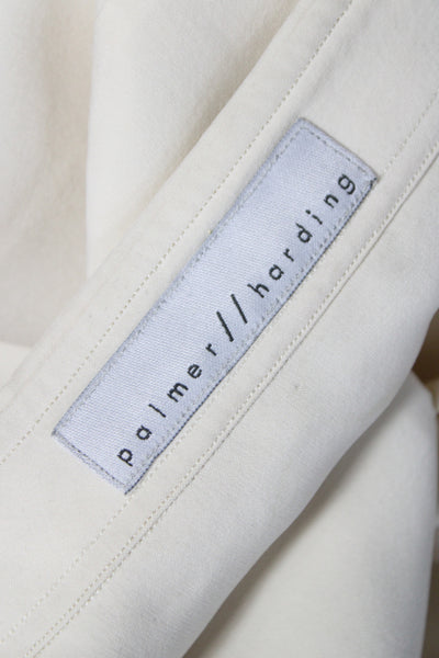 Palmer//Harding Womens Collared Button-Up Tunic Ivory Cotton Long Sleeve Size 8