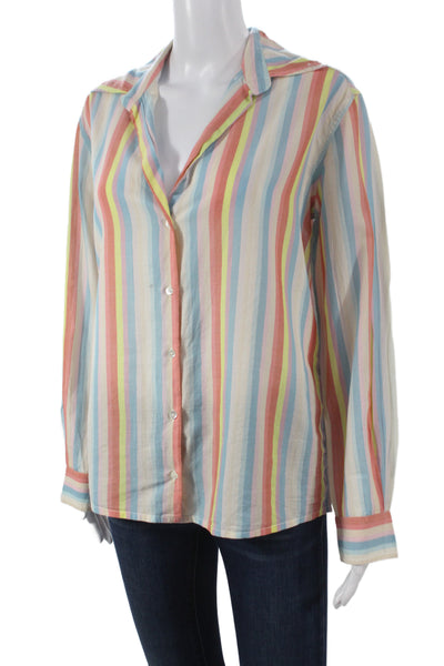 Vanessa Bruno Women Striped Button-Up Blouse Multicolor Long Sleeve Size 34