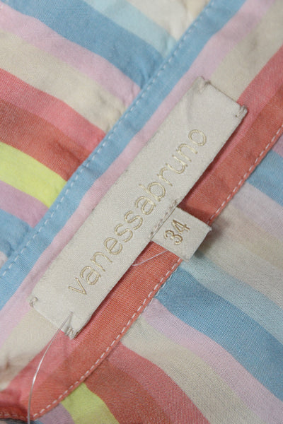 Vanessa Bruno Women Striped Button-Up Blouse Multicolor Long Sleeve Size 34