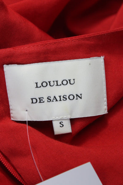 LouLou De Saison Women Basic Sleeveless Red Round Neck Blouse 65% Cotton Size S