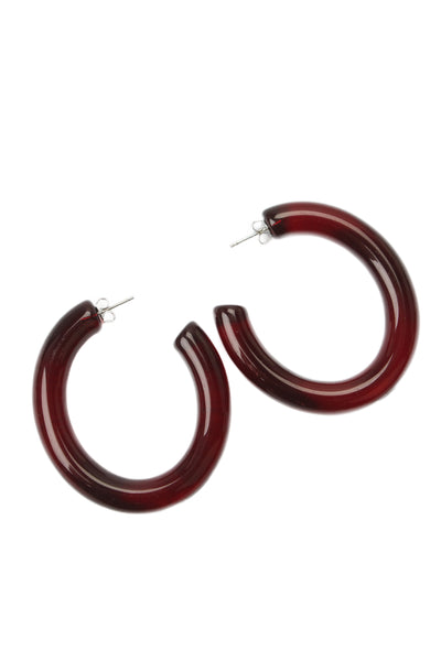 Lizzie Fortunato Womens Wine Red Resin Rome Hoops