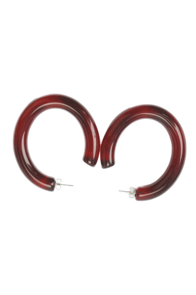 Lizzie Fortunato Womens Wine Red Resin Rome Hoops