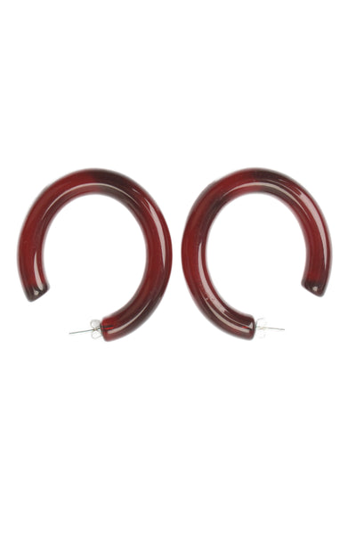 Lizzie Fortunato Womens Wine Red Resin Rome Hoops