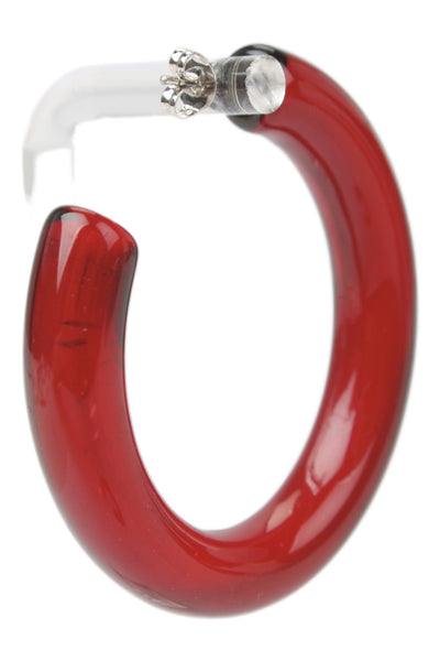 Lizzie Fortunato Womens Wine Red Resin Rome Hoops