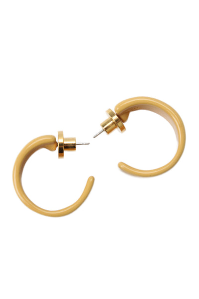 Jenny Bird Womens Gold Tone Light Orange Enamel Hoop Earrings
