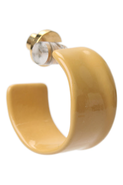 Jenny Bird Womens Gold Tone Light Orange Enamel Hoop Earrings
