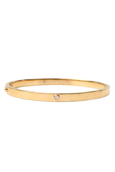 MONICA VINADER Womens 18K Vermeil Lab Created Diamond Essential Bangle 18.4g