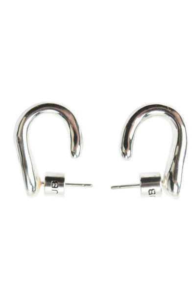 Jenny Bird Womens Silver Tone Organic J Hoop Earrings