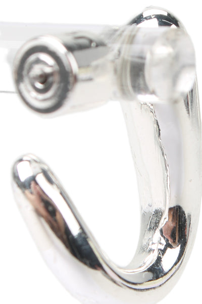 Jenny Bird Womens Silver Tone Organic J Hoop Earrings