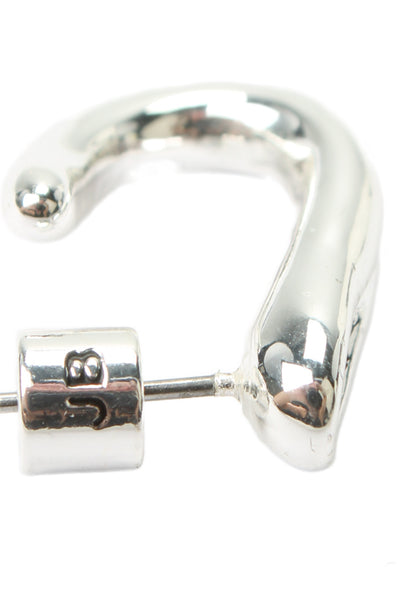 Jenny Bird Womens Silver Tone Organic J Hoop Earrings