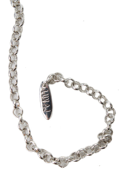 Luv AJ Womens Silver Tone Chainmail Bra Body Chain OS