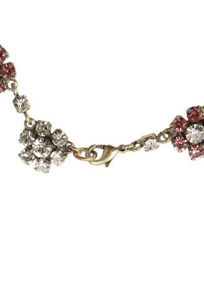 Roxanne Assoulin Womens Gold Tone Multicolor Crystal Pansy Anklet/Bracelet 9.5"