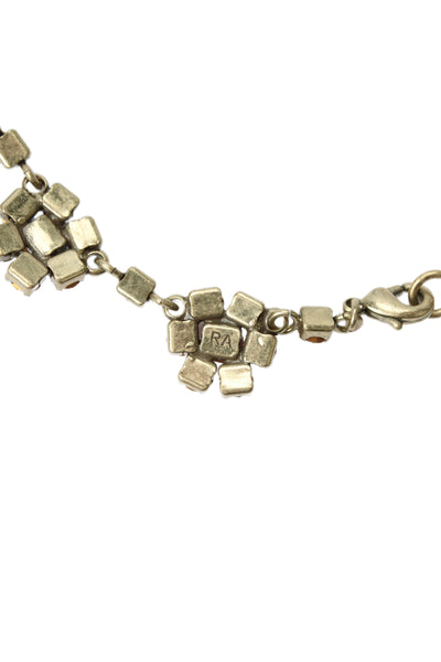 Roxanne Assoulin Womens Gold Tone Multicolor Crystal Pansy Anklet/Bracelet 9.5"