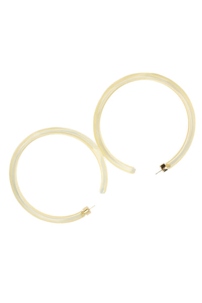 Alison Lou Womens Gold Plated Yellow Lucite Large Jelly Hoops