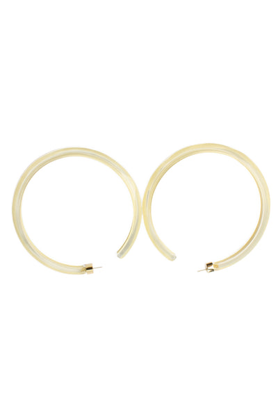 Alison Lou Womens Gold Plated Yellow Lucite Large Jelly Hoops