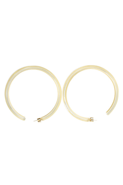 Alison Lou Womens Gold Plated Yellow Lucite Large Jelly Hoops