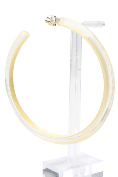 Alison Lou Womens Gold Plated Yellow Lucite Large Jelly Hoops