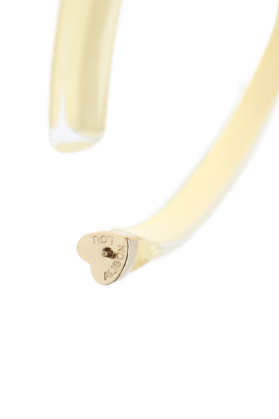 Alison Lou Womens Gold Plated Yellow Lucite Large Jelly Hoops