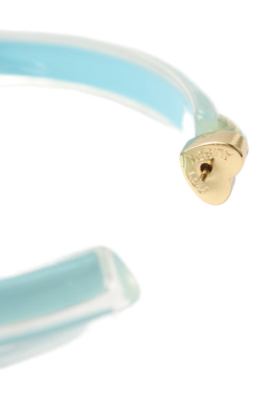Alison Lou Womens Gold Plated Blue Lucite Large Jelly Hoops
