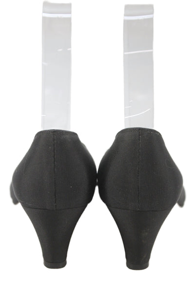 Ferragamo Womens Leather Slip On Low Kitten Heels Black Size 8